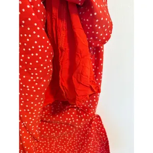 Needle & Thread Red Polka Dot Button Front Midi Dress Tie Sleeve V-Neck Medium thumbnail 6