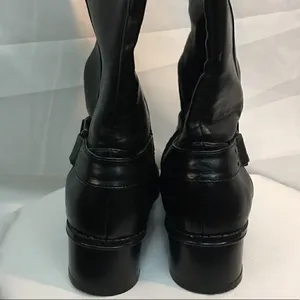 Bandolino Tall Black Brown Vegan Leather Buckle Zip Up Boot Size 61/2 thumbnail 6