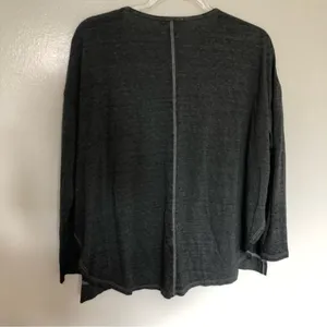 Free People Movement Long Sleeved Dark Gray Tee Shirt Side Split New Small thumbnail 6