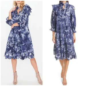 NEW LoveShackFancy Eyelet Lace Tie Dye Ruffle Dress thumbnail 2