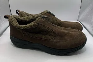 LL Bean Brown Suede Zipper Primasoft Shoes Woman’s Size 9 M thumbnail 1