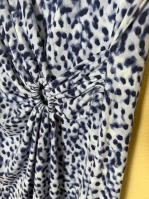 Tommy Bahama "Clara Lovely Leo" Faux-Wrap Dress Blue Animal Print Size XS thumbnail 3