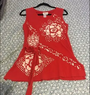 Tie waste tank size medium long tunic style Coldwater Creek thumbnail 1