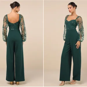 LULU's Sexy Chic Floral Wedding Formal Elegant Classy Long Sleeve Pantsuit thumbnail 5