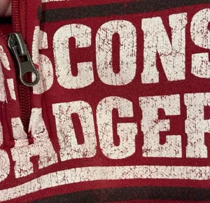 Gear for Sports Retro Wisconsin Badgers Red Quarter Zip Sweatshirt Relax Fit S Collegiate Bucky thumbnail 3