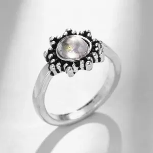 Boho Cute Gemstone Silver ring thumbnail 3