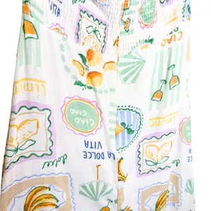 Paper Heart Strapless Fruit Print Maxi Dress Size XL Resort Vacation Linen Boho thumbnail 10