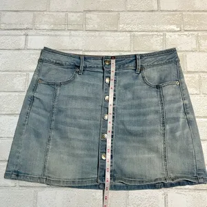 American Eagle Denim Button-Front Skirt Rush size 10 thumbnail 5