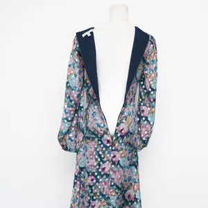 Dress the Population - | Metallic Floral Long Sleeve Midi Dress thumbnail 13