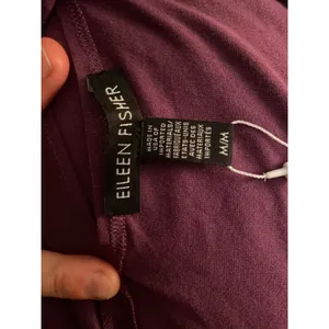 Eileen Fisher Twist Back Bateau Neck Purple Jersey Tunic Shift Midi Dress Sz M thumbnail 11
