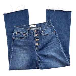 Madewell Flea Market Flares High Rise Button‎ Fly Raw Hem Jeans 25 Boho Summer thumbnail 3