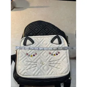 Betsey Johnson "Papparazzi" quilted backpack kitten face thumbnail 5