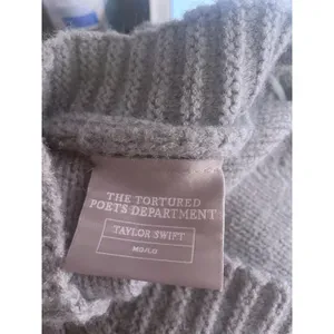 Taylor Swift The Tortured Poets Department TTPD Grey Cable Knit Cardigan MD/LG thumbnail 7