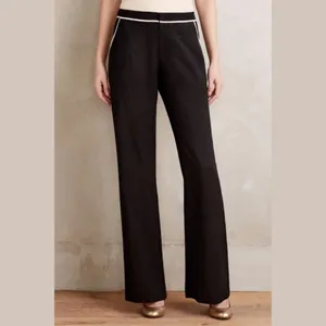 Anthropologie Harlyn Black Kaarin Piped Dress Trousers thumbnail 2