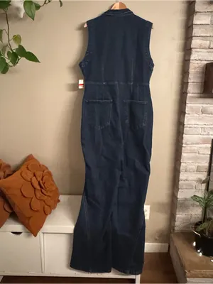 We The Free FREE PEOPLE CRVY Ring The Alarm Denim Jumpsuit‎ thumbnail 4
