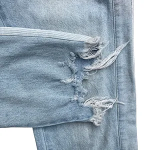 Kancan Jeans‎ Light Wash Distressed Jeans Sz 5/26 Raw Hem High Rise Denim Boho thumbnail 4