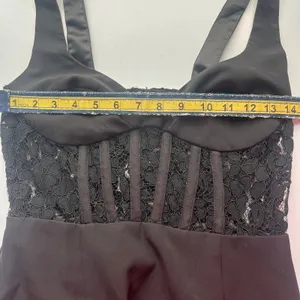 Bardot Black Lace Bodice Fitted Corset Midi Dress – US 4 / XS thumbnail 6
