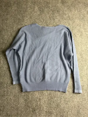 Allie Rose Woman’s Medium Light Blue Textured Knit Sweater Top NWT thumbnail 7