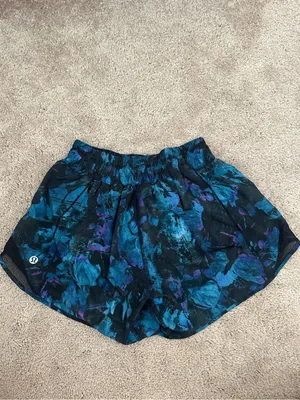 lululemon athletica Teal & Purple Floral Running Shorts thumbnail 2