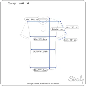 cardigan sweater white v neck scalloped trim thumbnail 2