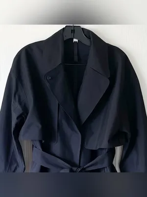Lululemon Oversized Tie-Waist Trench Coat Black‎ Size 2 Excellent thumbnail 7