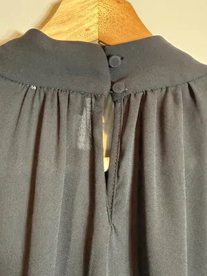 J. Crew Long-Sleeve Shirred Mockneck Top Blouse Women's XL Black Career Preppy thumbnail 12