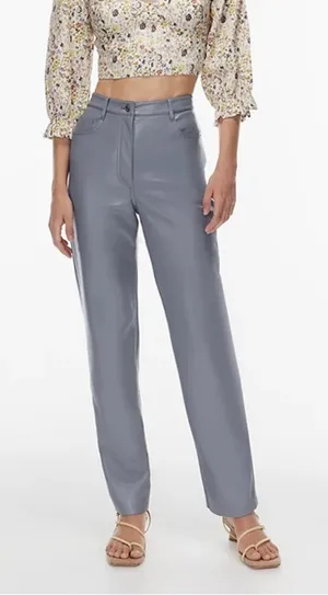 Wilfred Melina High Rise Faux Leather Pant Ardoise Grey Size 4 NEW Short 28" thumbnail 1