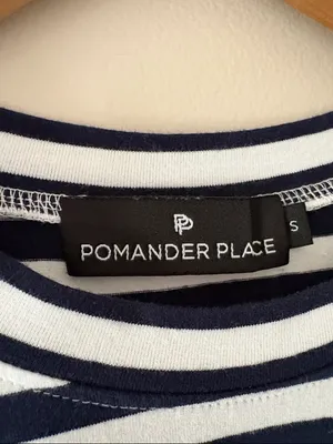Pomander Place Tuckernuck Women's Navy Striped Zoe Mini Tee Dress T-Shirt Size S thumbnail 6
