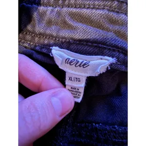 Aerie Denim Overalls Womens XL‎ Black Wide Leg Relaxed Fit Faded Wash thumbnail 5