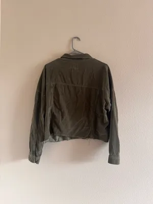 American Eagle Outfitters Olive Green Corduroy Button Jacket thumbnail 3