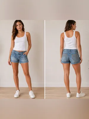 Armani Exchange Light Blue Denim Women's Shorts thumbnail 2