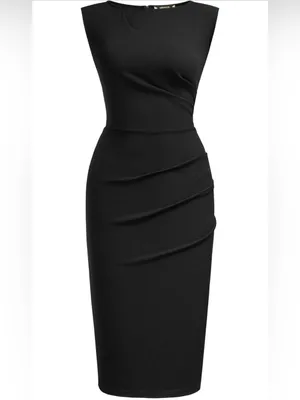 Miusol Black Retro Cocktail Sleeveless Dress Dize M NWT thumbnail 3
