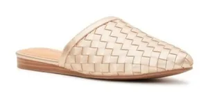 New Time & Tru Women’s Gold Woven Memory Foam Mule Sandals Size 6 NWT thumbnail 1