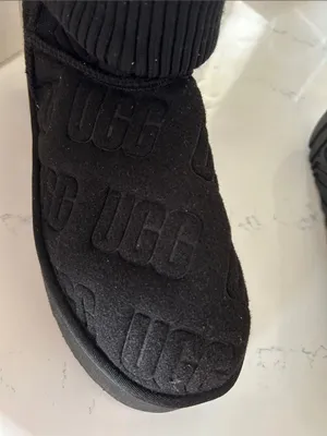 UGG NEW Classic Mini Platform Felted Black Sheepskin Boots, Black, size 12, NWO thumbnail 10