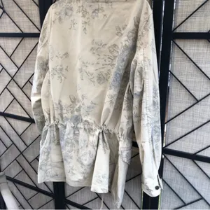 Vintage Chaps Light Blue Tan Floral Rose Utility Chore Coat Boho Western Spring thumbnail 4