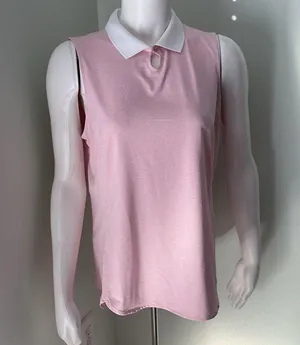 Vineyard Vines Palmero Sleeveless Keyhole Golf Polo Pink Cloud Heather Medium thumbnail 9