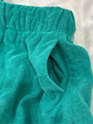 Elan Terry Cloth Matching Set Crop Top Shorts Teal Small Medium Beachy Resort thumbnail 11