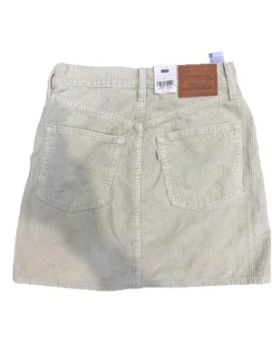 (RFB2) Levis Fresh Premium Corduroy Mini Skirt Size 26 Cream/Sage NWT Button Fly thumbnail 7