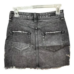 Abercrombie Embroidered Denim Mini Skirt Y2K Boho‎ Distressed Floral thumbnail 4