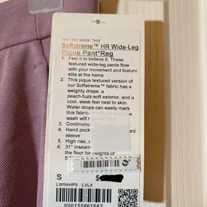 Lululemon Softstreme High-Rise Wide-Leg Pique Pant Regular Size Small, Color: LVLX thumbnail 2