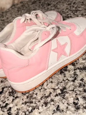Women’s Pink and White Star Detail Sneakers thumbnail 4