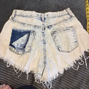 Vibrant Miu Shorts Womens Size S Blue Bleached Denim Jeans Distressed USA Made thumbnail 11