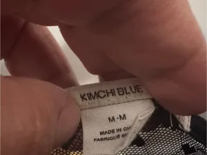 Kimchi Blue Black Mesh Heart Bow Top Medium Coquette Balletcore Y2K Sheer thumbnail 4