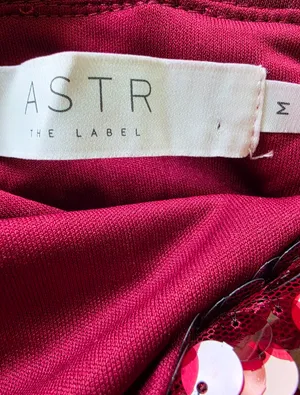 ASTR The Label Burgundy Sequin Mini Dress M thumbnail 9