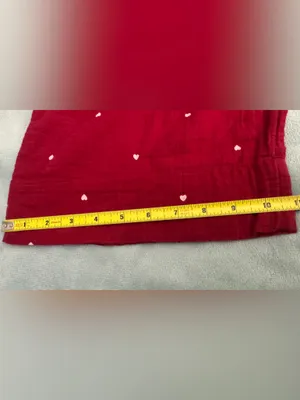 H&M Red Track Pants with White Heart Dots XXL thumbnail 10