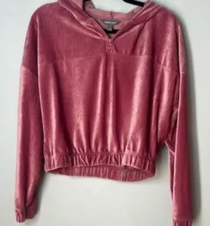 NWOT Chic Pink Velvet‎ Hoodie thumbnail 1