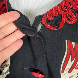 Carole Little Cardigan Jacket M Moulin Rouge Can Can Dancer Floral Rosette Artsy thumbnail 12