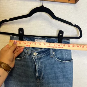 Abercrombie & Fitch Curve Love 90 Straight Ultra High Rise Criss Cross Jeans 25R thumbnail 5