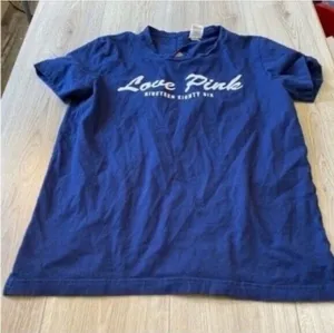 Victoria’s Secret pink blue short sleeve shirt top thumbnail 1