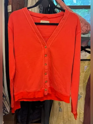 NWOT Free People Take It Easy Cardigan - poppy red - XS thumbnail 6